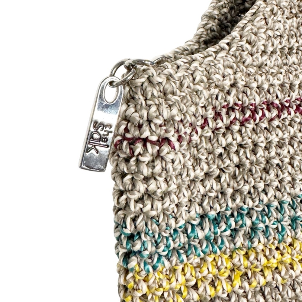 THE SAK BELLE COLORFUL STRIPED WOVEN HOBO SHOULDER BAG - Picture 5 of 11
